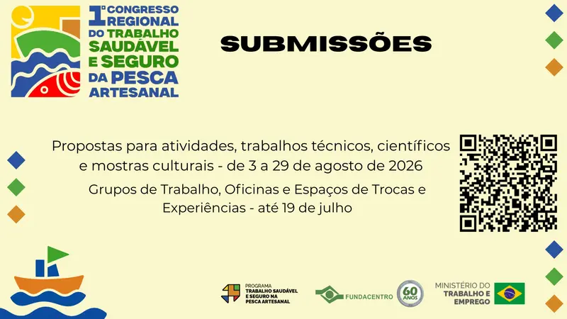 Congresso Regional de Saúde e Segurança no Trabalho na Pesca: chamado para submissão traba